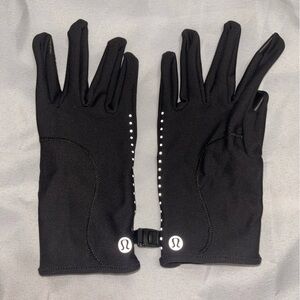 Lululemon Black Gloves with Reflective Dots size M/L